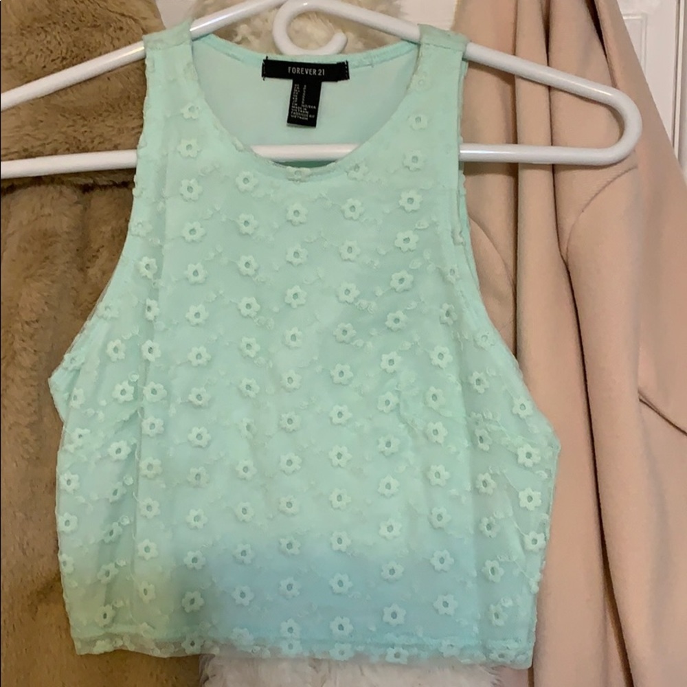 Seafoam green crop top